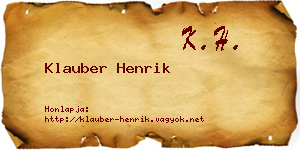 Klauber Henrik névjegykártya